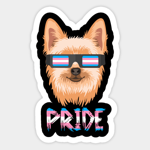 Yorkie Transgender Flag Lgbt Sticker by MarrinerAlex